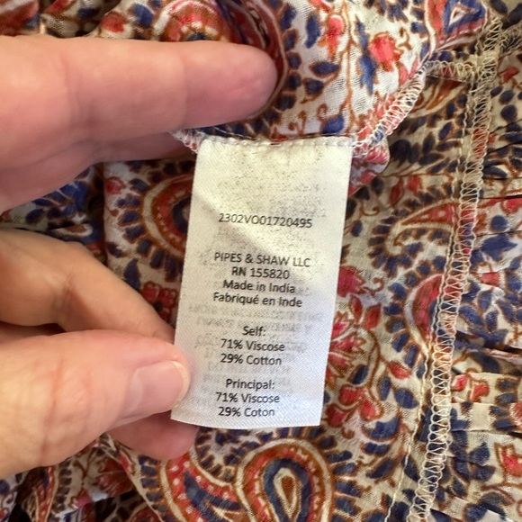 Veronica Beard Paisley Print Spaghetti Strap Lightweight Dress medium - Picture 6 of 8